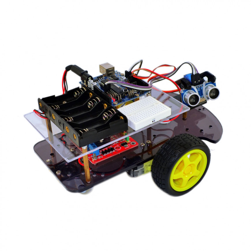 Ultrasonic Atmega-328 Smart Car Robot Starter DIY Kit